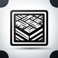 DALL·E 2023-12-15 10.07.52 - A black and white icon representing the product category of 'flooring', with a white to grey gradient background. The icon should feature a stylized i